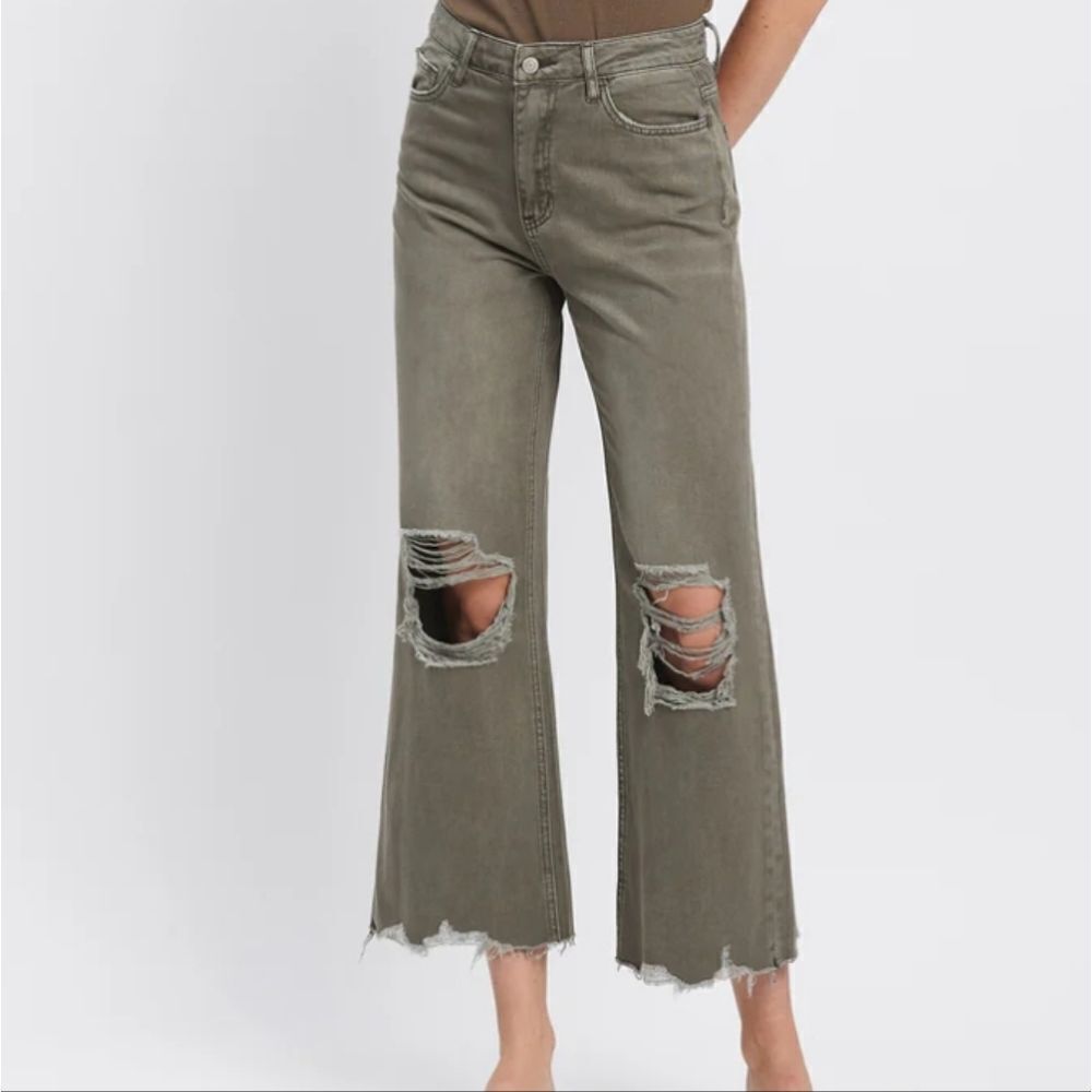 813 NWT Vervet Beetle - Super High Rise 90s Vintage Crop Flare Jeans Size 25